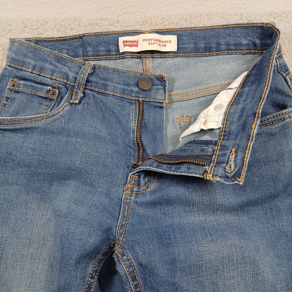 Levi's 511 Slim Performance Jeans Big Boys 14 Regular W27 L27 Blue EUC - Picture 7 of 14